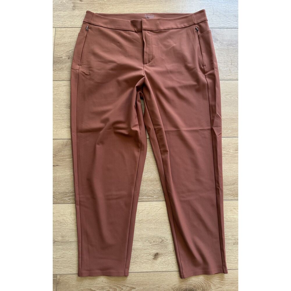 Athleta Women's Stellar Skinny Trouser Ankle Pants Size 18 Brick/Rust EUC!
